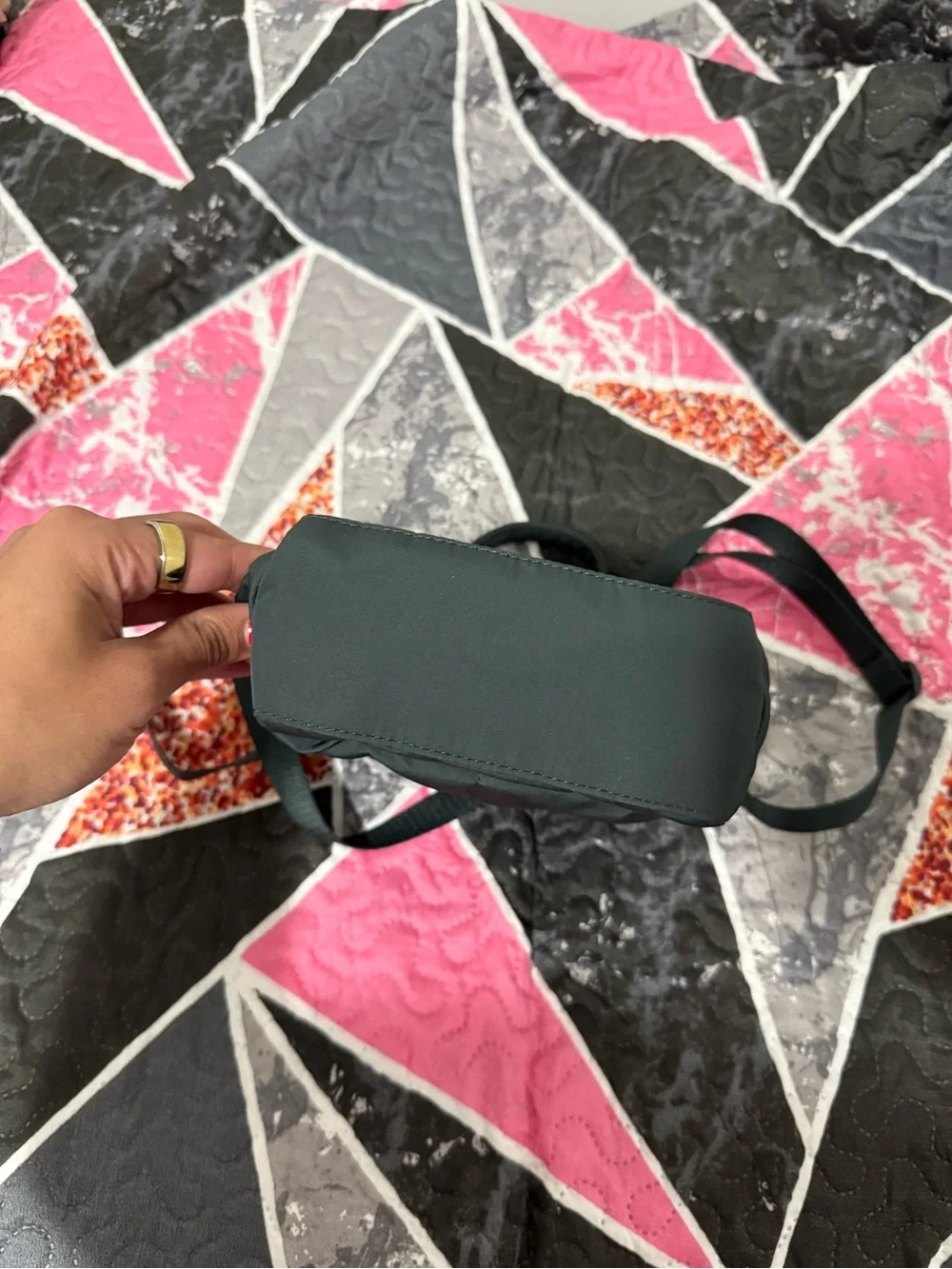 Uniqlo Black Crossbody Tote Bag with Top Handles